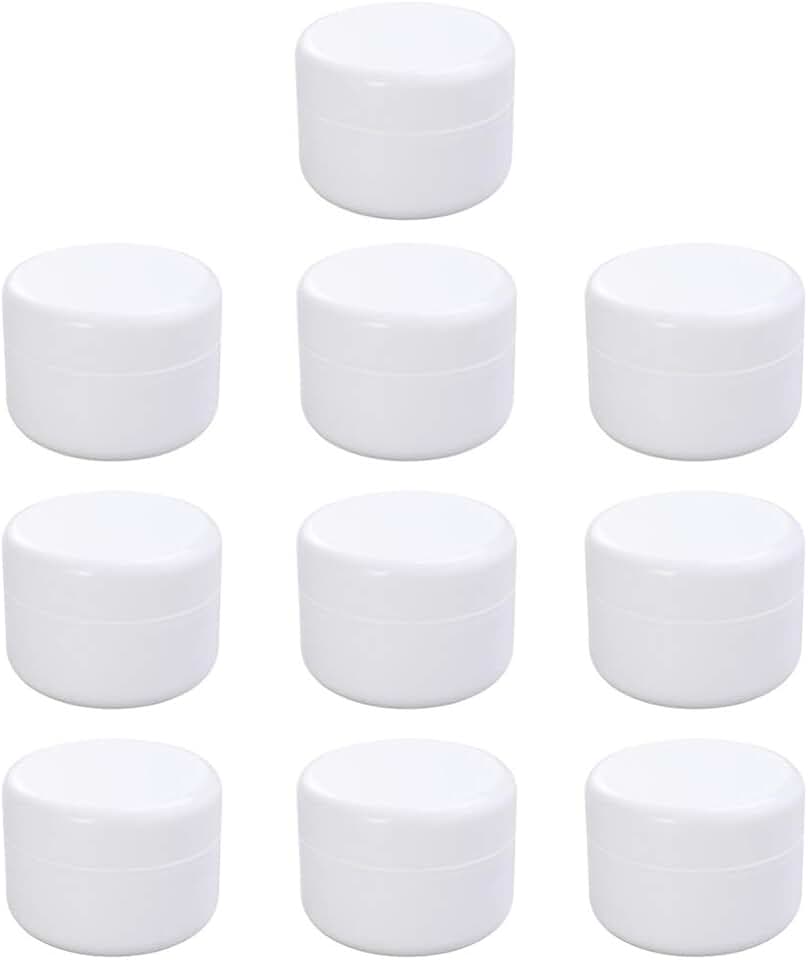 10 Pack Refillable Cosmetic Cream Jars for Travel and Storage