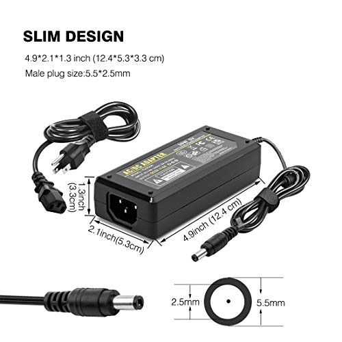 AC100-240V to DC5V6A Max30W Suit 5A 4A 3A 2A 1A Device Transformer Power Adapter Converter with 5.5x2.1mm DC Output Jack for WS2812B WS2811 WS2813 SK6812 etc LED Strip/String/LED Matrix