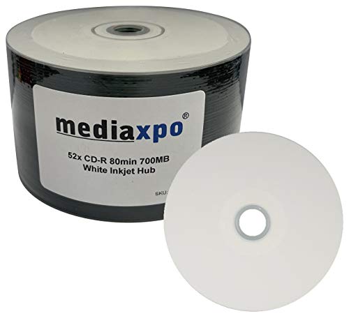1,200 Grade A 52x CD-R 80min 700MB White Inkjet Hub Printable (Shrink Wrap)