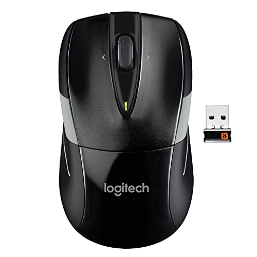 M525 Wireless Mouse - Long 3 Year Battery Life, Ergonomic Shape for Right or Left Hand Use, Micro-Precision Scroll Wheel, and USB Unifying Receiver for Computers and Laptops, Black/Gray
