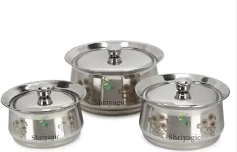 3-Piece Stainless Steel Handi Set with Lids