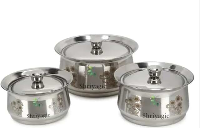 3-Piece Stainless Steel Handi Set with Lids