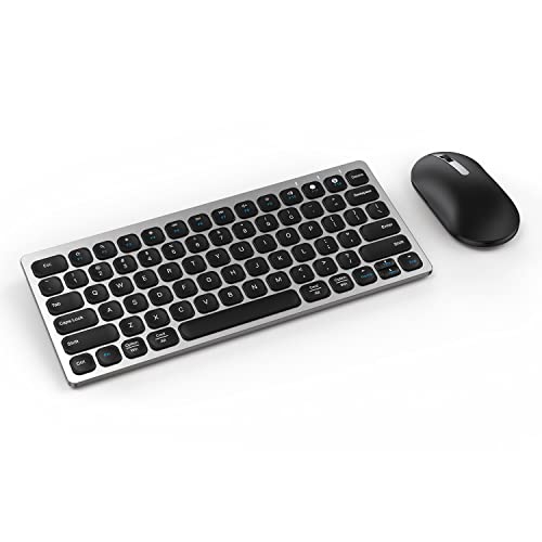 Bluetooth Keyboard Mouse, Ultra Thin Portable 2.4GHz Wireless Keyboard and Mouse Combo for iPad, MacBook, Laptop, Desktop Computer
