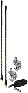 4-foot black fiberglass CB antenna kit with mirror mounts