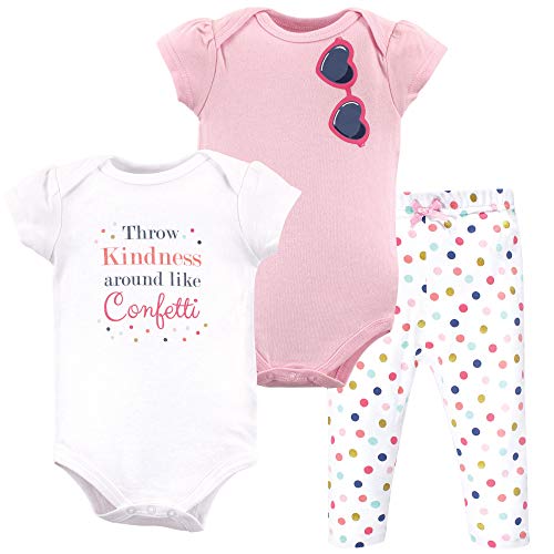 Unisex Baby Cotton Bodysuit and Pant Set, Confetti, 0-3 Months