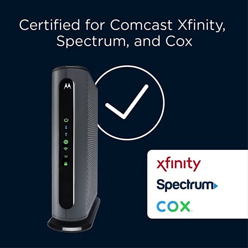 MG7700 Modem WiFi Router Combo with Power Boost | Approved by Comcast Xfinity, Cox and Spectrum | for Cable Plans Up to 800 Mbps | DOCSIS 3.0 + Gigabit Router