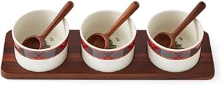 Christmas Tree Condiment Set with Bowls and Tray