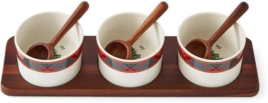 Christmas Polka Dot Chip and Dip Serving Set