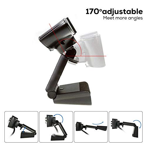 Computer Camera, Webcam with Microphone, 1080p HD USB Web cam with mic for Desktop, Laptop, mac, Monitor, TV for Zoom Skype Video Calls