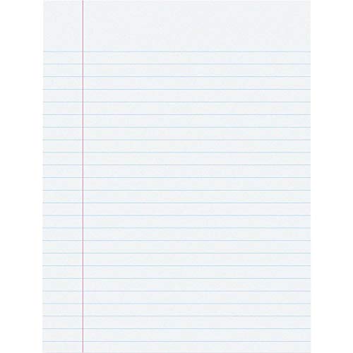 White composition paper, 8" x 10 1/2", 500 sheets