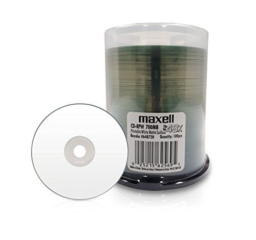 648720 Premium Quality Recording Surface 48x Write Speed 700Mb Printable White Matte Disc 100 Pack with Lifetime Warranty