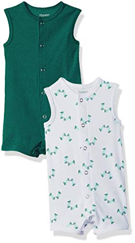Ultimate Baby Flexy 2 Pack Sleeveless Rompers, Greens, 0-6 Months