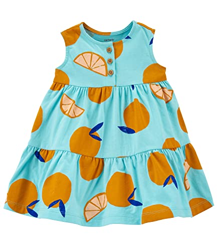 Baby Girls' Casual Dress with Matching Diaper Cover ( , Fruit/Blue)