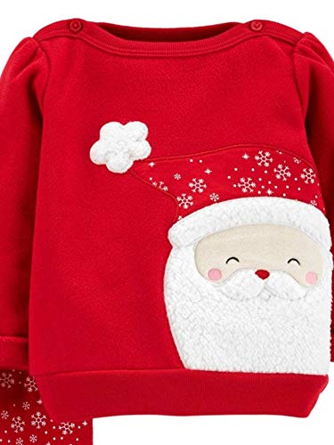 Baby Girls 2 Piece Santa Sweatshirt Pants Outfit (3 Months) Red