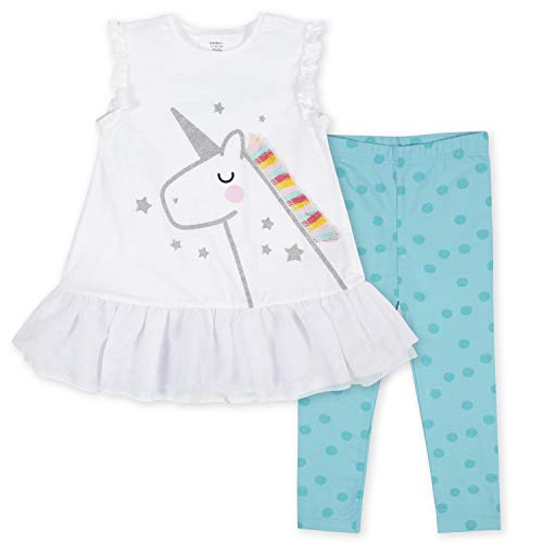 Baby Girls' Tunic and Legging Set, White Unicorn, 6-9 Months