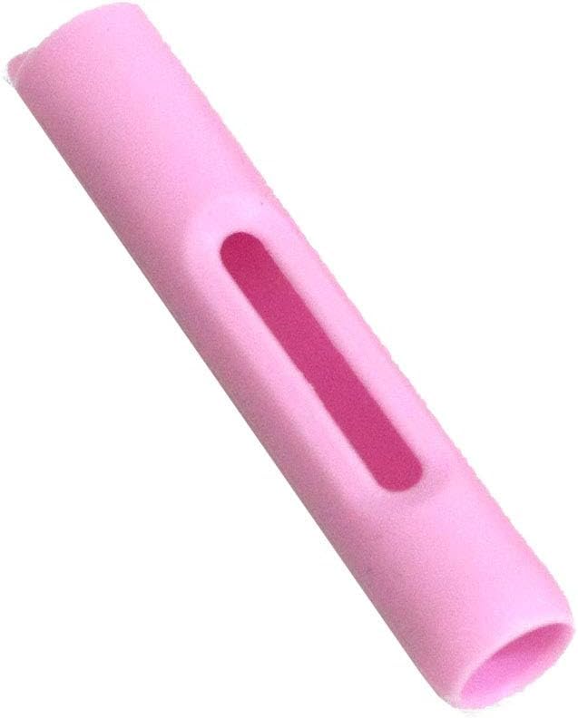 Pink silicone grip holder for stylus pens