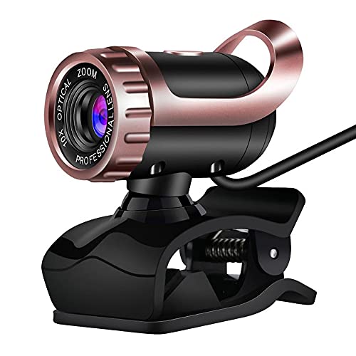 Webcam Autofocus PC Webcam Full HD 1080P Wide Angle Beauty Camera with Microphone for Live Streaming Video Conference-Gold