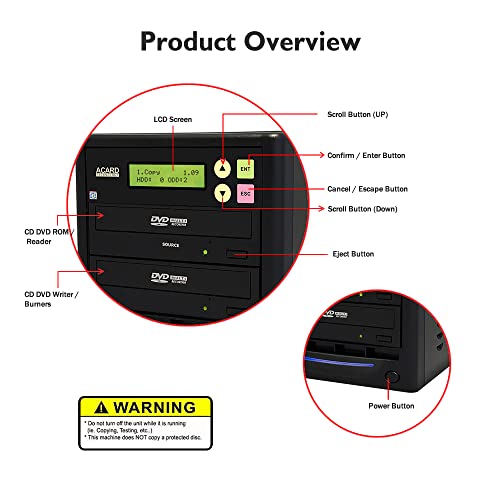 1 to 1 24X Burner CD DVD Duplicator Standalone Tower Using The Controller
