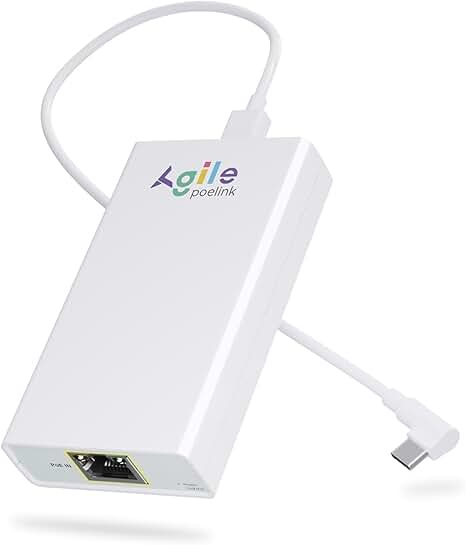 Gigabit PoE to USB-C Ethernet Adapter with Charging