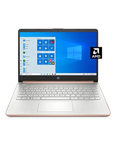 '- 14-fq0030nr 14 Laptop, AMD 3020e, 4 GB RAM, 64 GB eMMC Storage, 14-inch HD Display, Windows 10 Home in S Mode, Long Battery Life, Microsoft 365, (14-fq0030nr, 2020) Pale Rose Gold