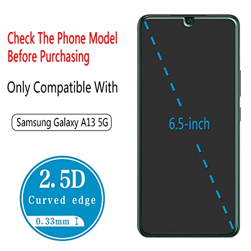 (20 Pack) Designed For Samsung Galaxy A13 5G Tempered Glass Screen Protector, Easy Installation, Bubble Free, Case Friendly