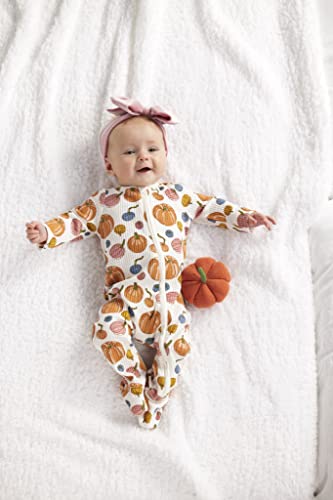 Girls' Pumpkin Sleeper and Headband Set, Cream, 0 Months/3 Months