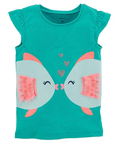 Baby Girls' Flutter Jersey Tee, 3 Months Turquiose