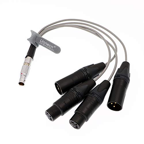 10 Pin Male Plug to 4 XLR 3 Pin Breakout Audio Input Output Cable for Atomos Shogun Monitor Recorder Audio Splitter 30cm