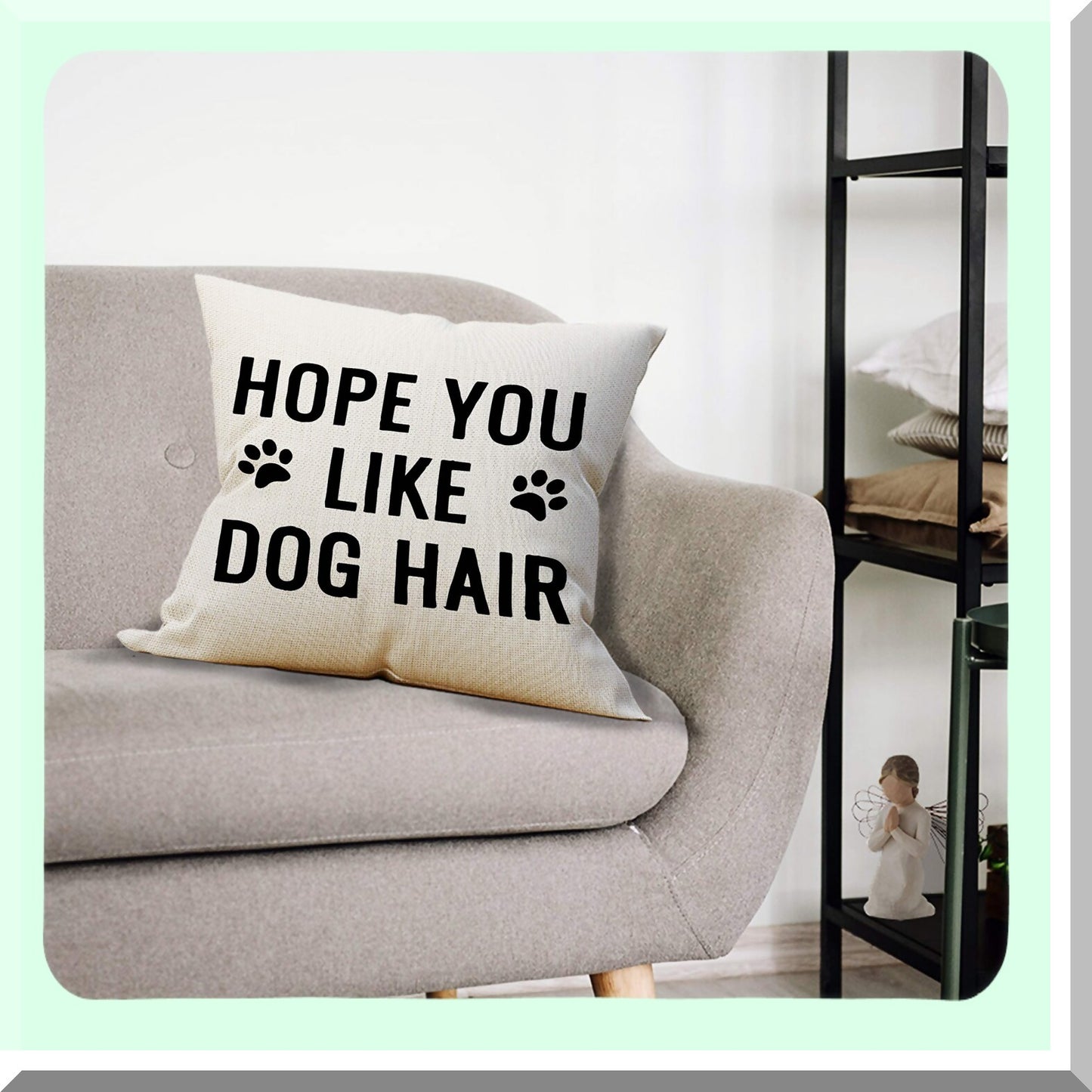 Pawfect Pup Pillow - Funny Dog Decor Cover 18x18 for Dog Room Decor & Home Decorations. Paw Print Design for Dog Lovers!