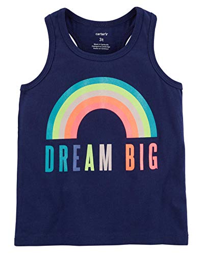 Baby Girls' Good Vibes Jersey Tank, 3 Months Blue