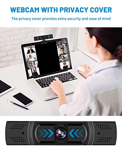 1080P Webcam with Microphone, 2021 [Upgraded] HD Streaming Webcam, AutoFocus, Privacy Cover, Laptop/Desktop USB Computer Web Camera, Plug and Play, for PC Video Conferencing/Calling/Gaming