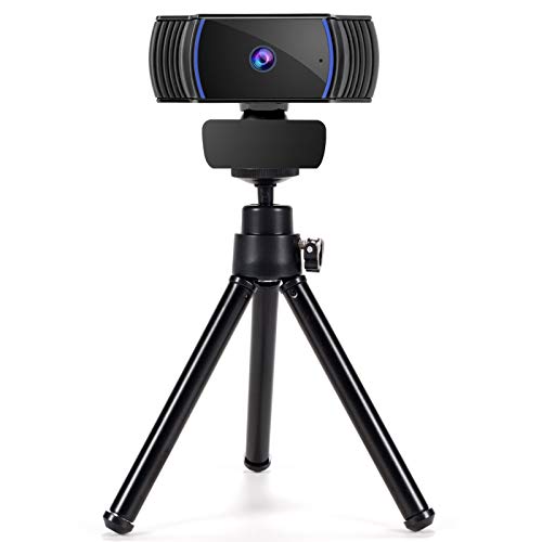 Webcam with Tripod, 1080P Auto Focus Webcam with Mini Tripod
