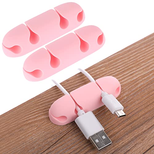 Pink Cable Clips Set for Wire Organization
