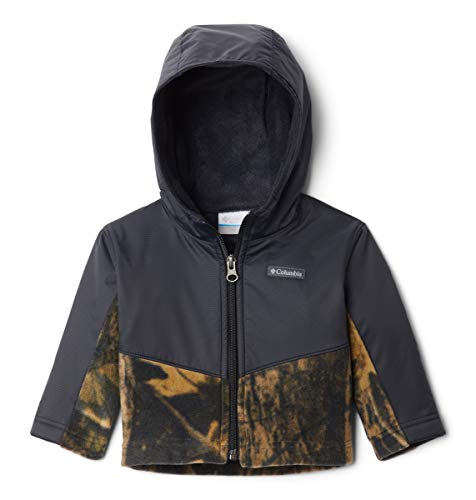 Baby Steens Mt Overlay Hoodie, Timberwolf Print/Black, 0/3