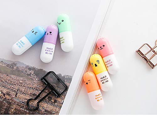 Mini Pill-Shaped Highlighter Pen Set for Writing and Drawing