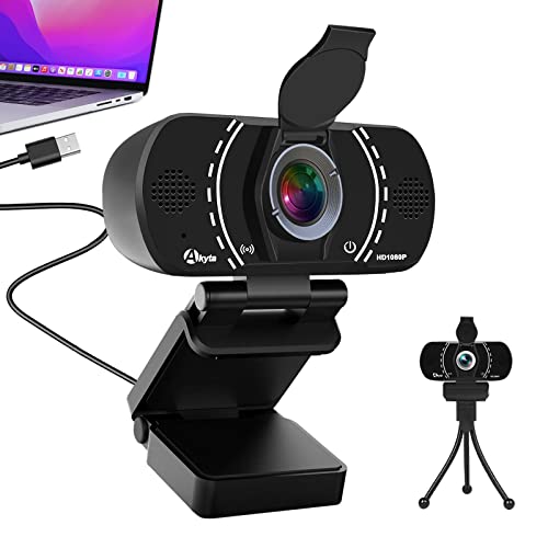 1080p Webcam-Web Camera with Microphone, 110 Degree Wide Angle Full HD Webcam, Plug and Play, USB Camera for Computer Mac Desktop PC Video Streaming/Calling/Skype/YouTube/Zoom Conference