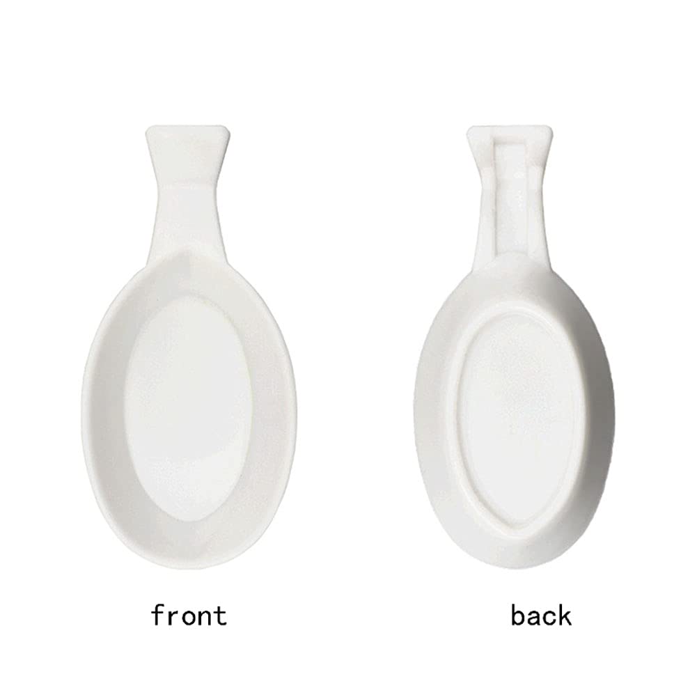 20Pcs White Plastic Ink Dish with Brush Rest for Calligraphy
