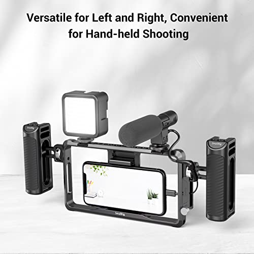 Side Handle for Phone Cage Smartphone Video Rig Cage iPhone cage Samsung Cage Universal Phone Cage Aluminum with Cold Shoe and 1/4 Threads - HSS2424
