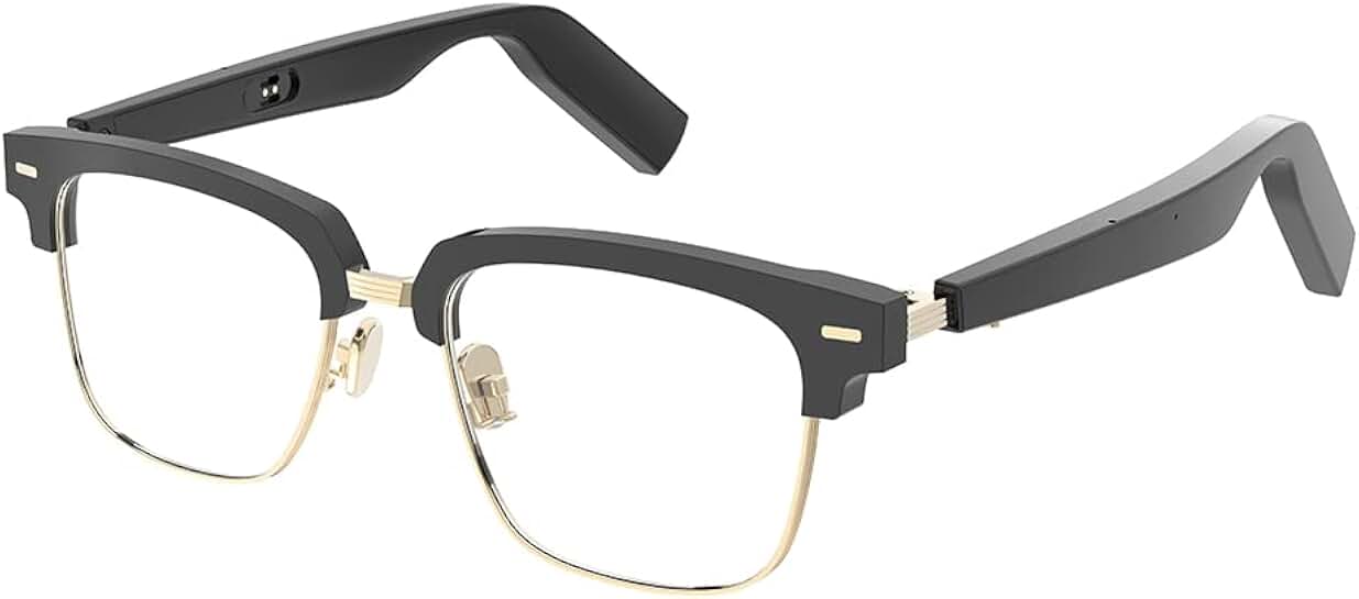 Black Bluetooth Smart Glasses with Blue Light Filter