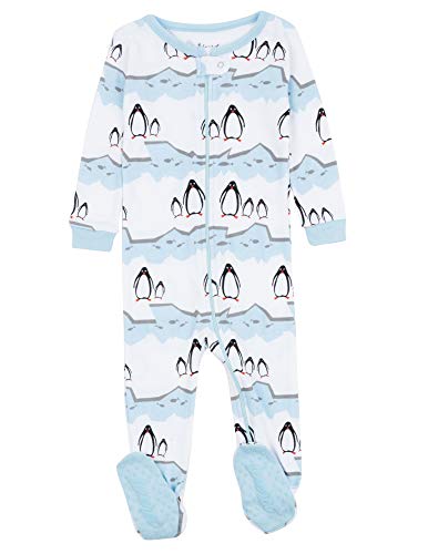 Kids Pajamas Baby Boys Girls Footed Pajamas Sleeper 100% Cotton (Size 6-12 Months-5 Toddler) (0-3 Months, Penguin)