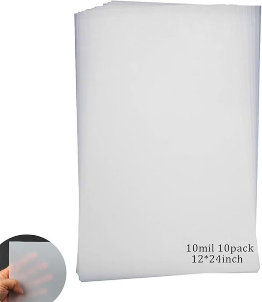 10 Sheets 12x24 Inch Milky Translucent Plastic Sheets