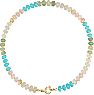Colorful Natural Stone Beaded Necklace for Women