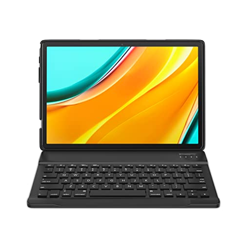 10 inch Octa Core Tablet, 4GB RAM 64GB Storage, Android Tablet with Keyboard and Tablet Case, 10.1 IPS HD Display, Android OS, 6000 mAh Battery, Bluetooth, 5G Wi-Fi, GPS, FM, Dark Grey