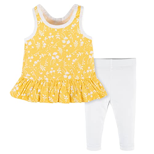 Baby Girls Tunic and Legging Set, Yellow Garden, 24 Months