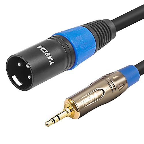 1/8 to XLR Cable, Unbalanced Mini Jack TRS Stereo Male to XLR Male Adapter Microphone Audio Cable (3.5mm to XLR) - 3 feet