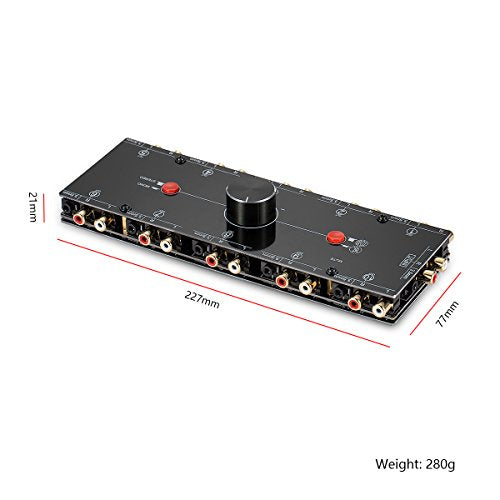 Nobsound Little Bear MC110 1-IN-10-OUT 3.5mm/RCA Mono/Stereo Analog Switcher; Passive Speaker/Headphone/Amplifier Manual Selector; Splitter Preamp Sharing (1-IN-10-OUT)