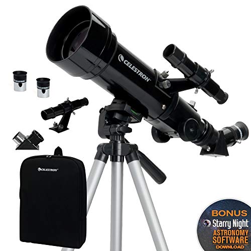 '- 70mm Travel Scope - Portable Refractor Telescope - Fully-Coated Glass Optics - Ideal Telescope for Beginners - BONUS Astronomy Software Package
