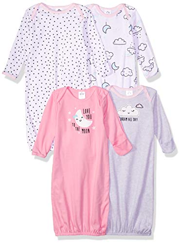 baby girls 4-pack Nightgown, Clouds, 0-6 Months US