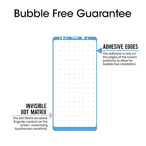 (2 Pack) Glass Screen Protector for Samsung Galaxy Note 9, Full Screen Coverage Screen Protector, 3D Curved Tempered Glass, Dot Matrix with Easy Installation Tray (Black)