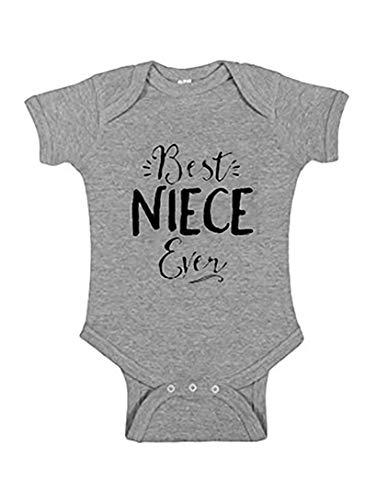 Baby Girl Clothing Best Niece Ever in Cursive Font Onesie is A Great Gift from Auntie ( ) Grey